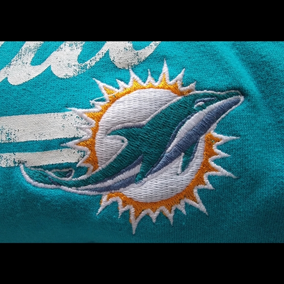 BNWT NFL Men's Size S Miami Dolphins Embroidered Zipper Pocket Hoodie - Picture 3 of 9